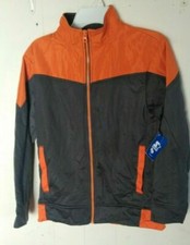 new Boys Starter Gray/Orange Windbreaker Jacket Track Athletic size L 10/12