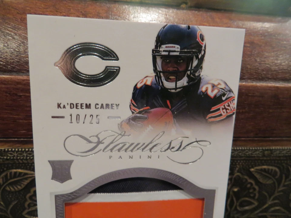 Panini Flawless Game Worn Jersey Bears Ka'Deem Carey 10/25 2014 - Image 3 of 4
