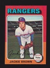 1975 TOPPS MINI #316  Jackie Brown  TEXAS RANGERS  EX-MINT  B