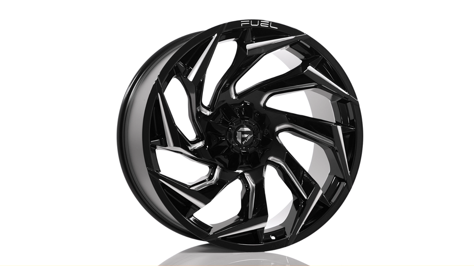 Set 4 Fuel D753 Reaction 20x10 6x135 6x5.5 Black Milled Wheels 20 ...