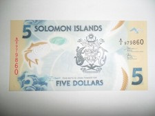 2019 SOLOMON ISLANDS 5 DOLLAR BANKNOTE FDS POLYMER