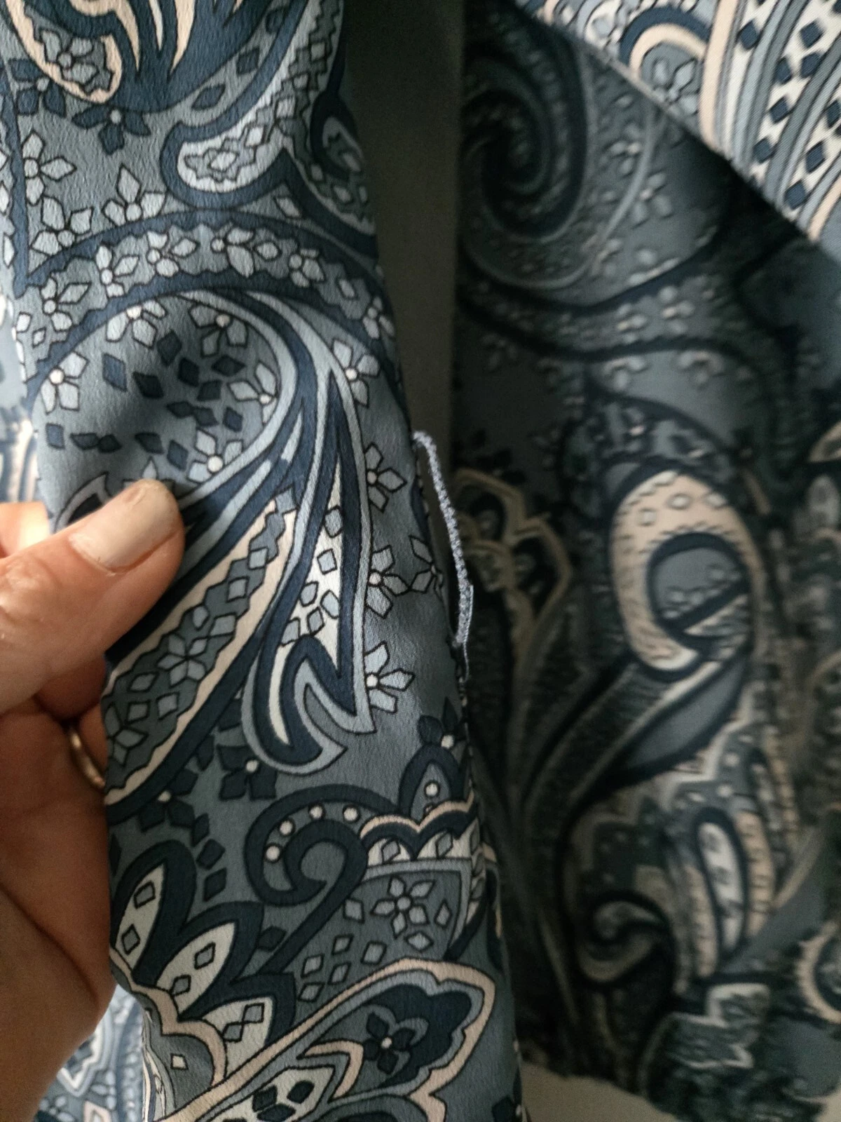 Abito donna Michael Michael Kors spalle scoperte mini stampa paisley blu taglia XS