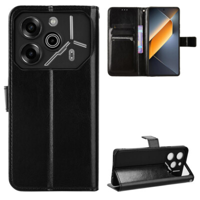 For Tecno Pova 6 Pro 5G / LI9 Crazy Horse pattern Leather Flip Wallet phone Case