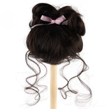 Lot of 2 Monique Modacrylic Lydia Dark Brown Ponytail 12"-13" Doll Wigs
