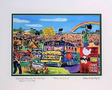 Woodstock Music Festival Art Print 1969 Rock N Roll Concert Jimi NY Hippie Gift
