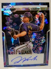 JOSH KNOTH #4 /7 AUTO DIAMOND WONDERS LEAF METAL BASEBALL 2023