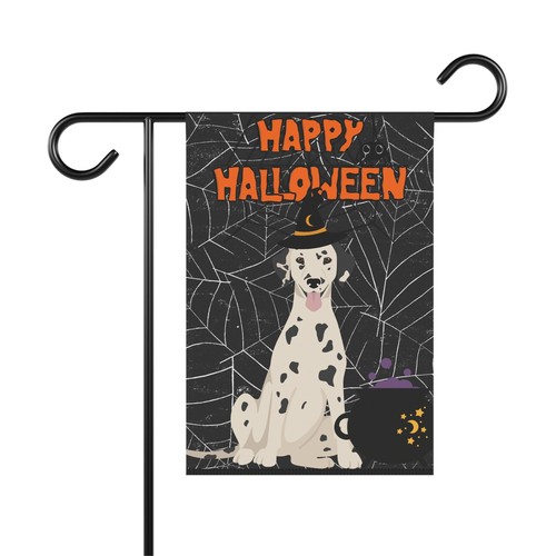 Halloween dalmatinischer Hund Gartenflagge - 2 Größen - tolles Geschenk für dalmatinische Besitzer! - Bild 7 von 11