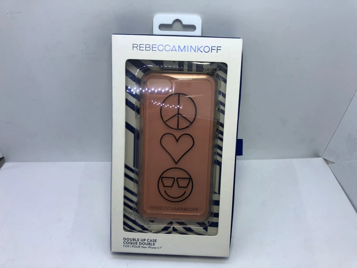 Coque Double Rebecca Minkoff Luxe Pour IPhone 8 Plus / 7 Plus - Tissu Denim, Modèle RMIPH-020-P398, Neuf