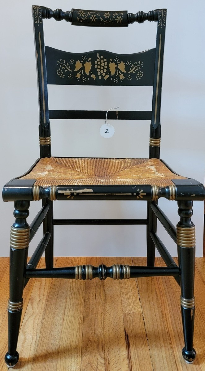 Vintage Tell City Hitchcock-Style Rush Seat Stenciled CHAIR #2 | eBay