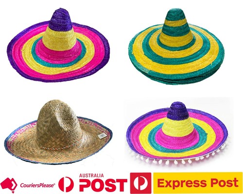 Large Mexican Straw Hat Sombrero Hat OZ 