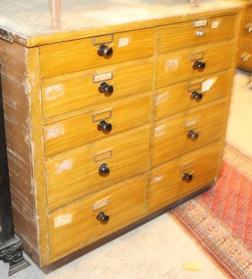 Antiker "INDUSTRIE-SCHUBLADENSCHRANK" 100 x 90 cm, 10 Schubladen | eBay