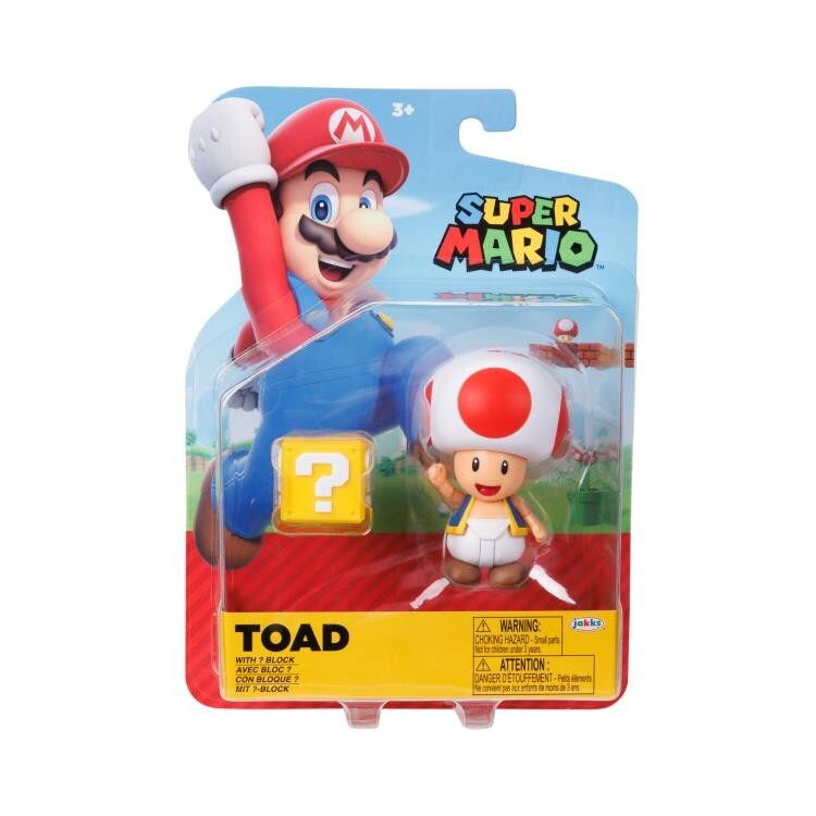 Jakks Super Mario Toad with Block Action Figure 4-inch Wave