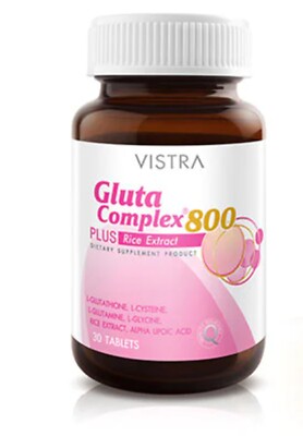 800 mg glutathione tablets Vistra Gluta Complex 800 Plus Rice Extract Whitening Skin 30 Tablets In  Bottel