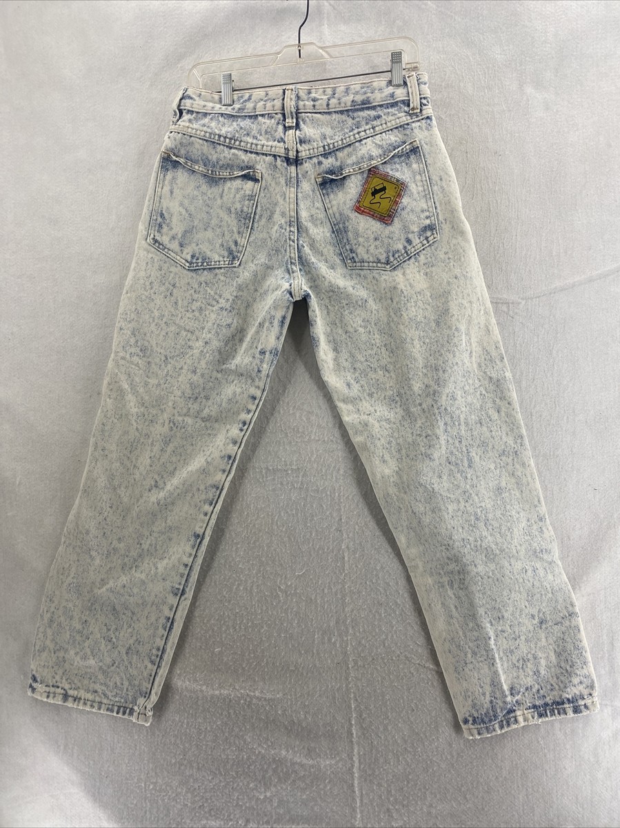 Vintage 80s Skidz Jeans Mens stonewashed distressed jeans 30
