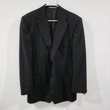 Hickey Freeman Mens Loro Piana Blazer 44 L Black Pinstripe Business Casual