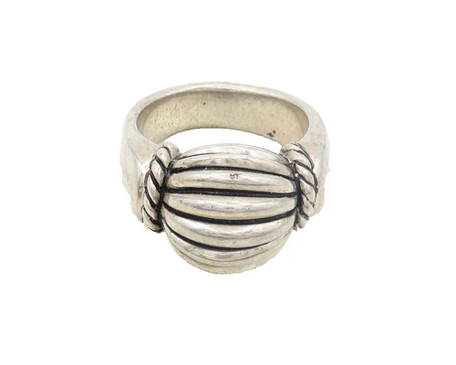 ESPO SIG 925 Silver  Vintage Shiny Fluted Dome Twist Band Ring Sz 6  RG19190