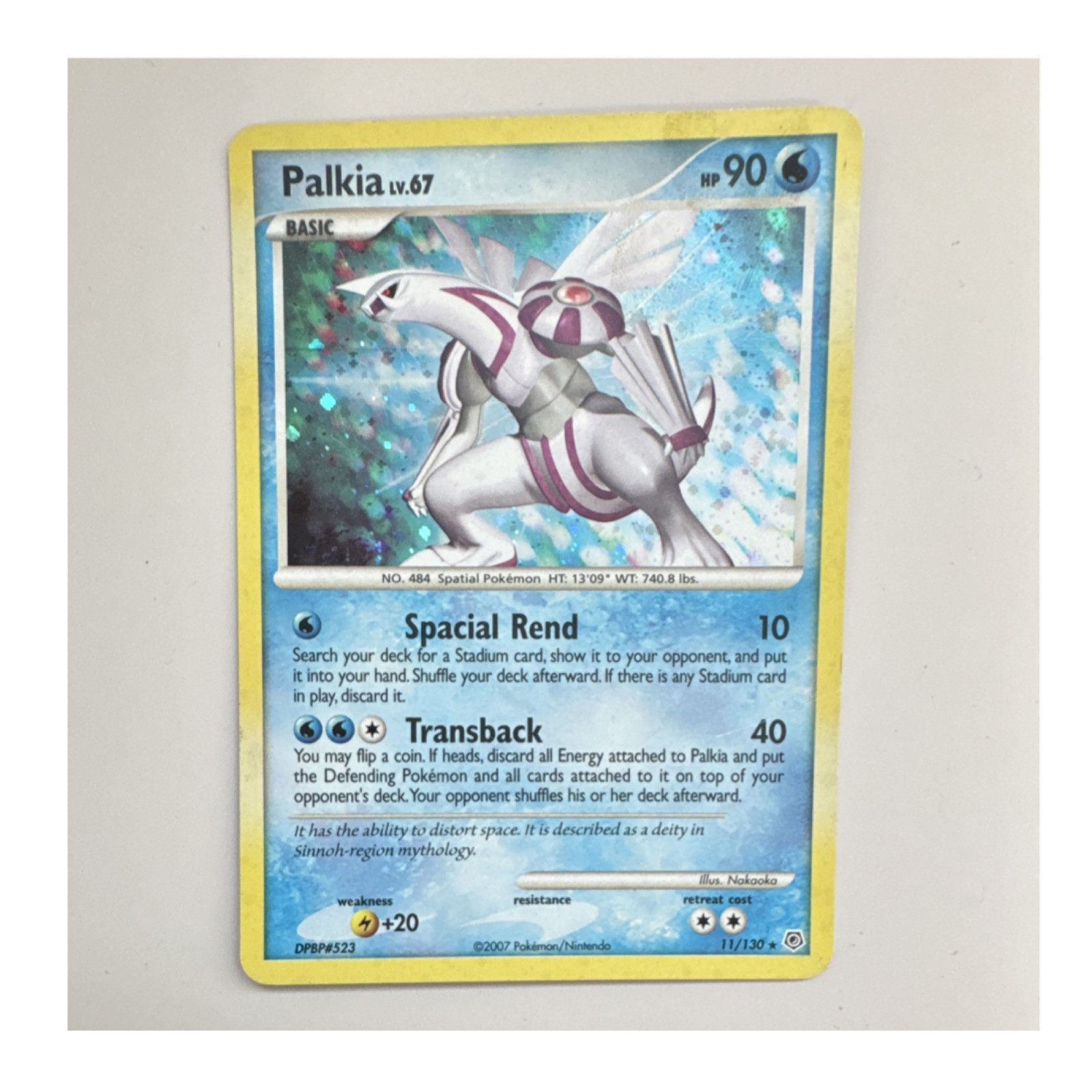 Pokemon Card Palkia 11/130 Diamond & Pearl Holo Rare 2007 HP90