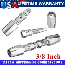 2 Hydraulic Hose Repair Kits - 3/8 ID 2-Wire Hose Reusable Field Repair Fitting