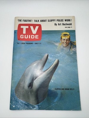 TV Guide June 1965 FLIPPER Ivan Tors  Art Buchwald Phyllis Diller  Excellent