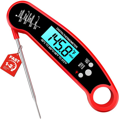 Digital Meat Thermometer Instant Read Food Cooking Grill Kitchen Red