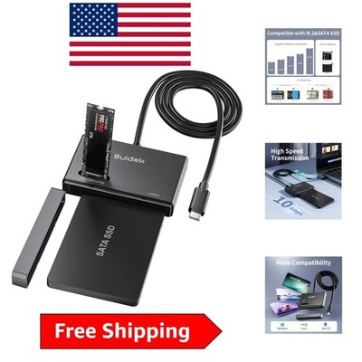 M.2 NVMe & SATA to USB C Adapter | 10Gbps Drive Enclosure with Power Adapter