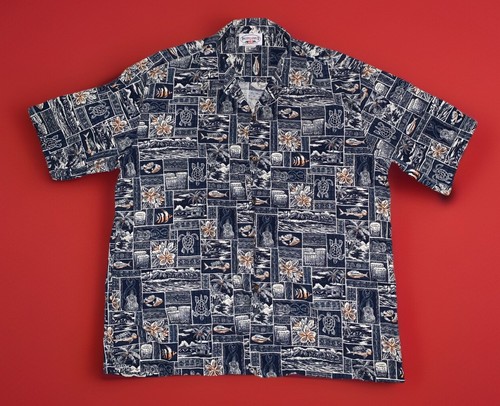Pacific Legend Apparel Dark Blue Hawaiian Turtle Ocean Button Down Shirt 2XL