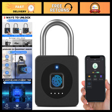 Keyless Biometric Fingerprint Lock - Weatherproof Smart Padlock for Gym, Gate, S