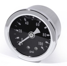 Oil Pressure Gauge Gauge Chrome Black -100 PSI 6 Bar Motorcycle Car Boat Harley