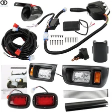 Golf Cart Deluxe LED Light Kit Street Legal Ultimate Kit For Club Car DS 1993-up