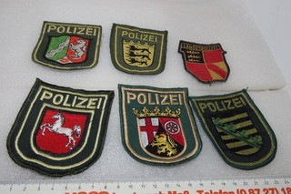 6 X Polizei Aufnäher Polizei Ärmelaufnäher Konvolut