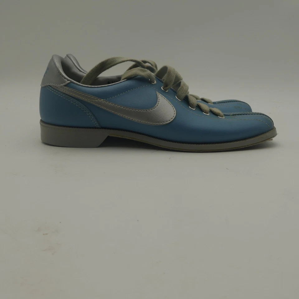 Nike Bowling Shoes mens 7 womens 8 Blue Silver Leather Athletic Sneakers vintage - Image 4 of 4