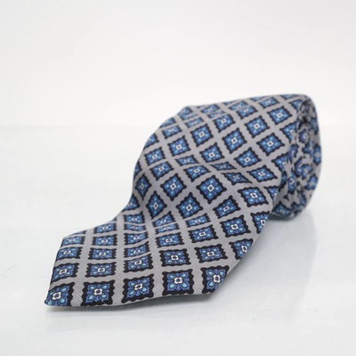 Prada, Krawatte, Herren, Baumwolle/Seide/Wolle, Grau/Blau/Schwarz #swa