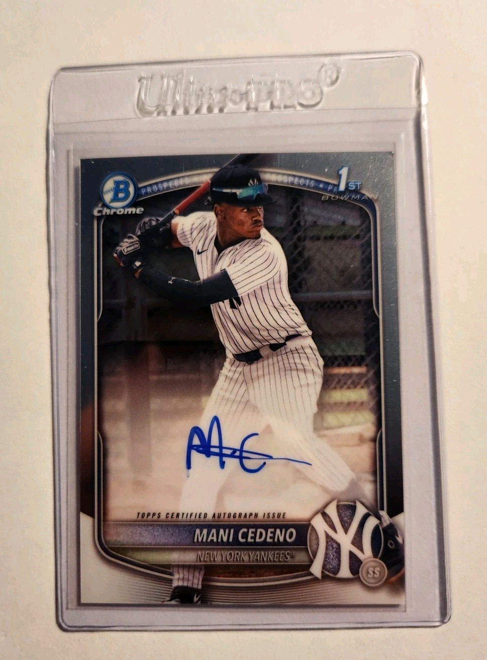 MANI CEDENO 2025 BOWMAN CHROME 1ST AUTOGRAPH BASEBALL YANKEES AUTO