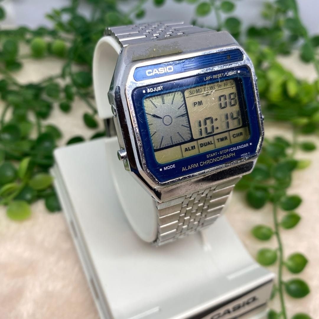 CASIO Stainless AX-210 Analog Rare Steel Digital Square and Vintage Watch Silver - vintagewatches.pk
