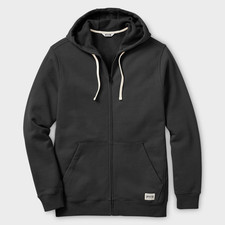 Men  s Souped-Up Sweats Full Zip Hoodie Heavy Cotton Fleece Outdoor Casual, Black