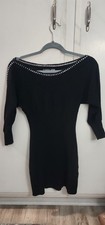 Guess Black Dress With Silver Chain On Top Size M