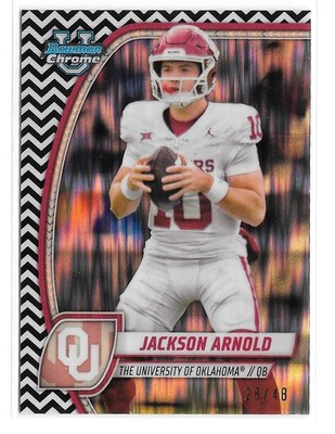 Jackson Arnold-Black & White Stealth Refractor 28/48-Oklahoma- Bowman U 2024 #80