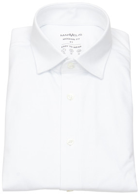 Marvelis Hemd Modern Fit Easy To Wear Jersey weiß