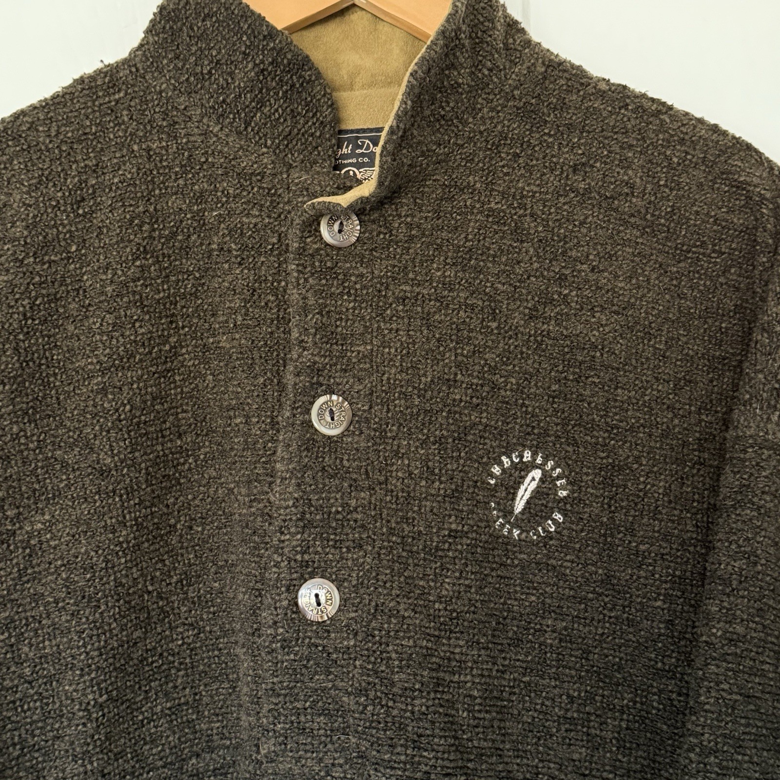 Straight Down Wool Blend Button Mock Neck Sweater… - image 2