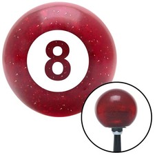 Red 8 Ball Custom Shift Knob Translucent with Metal Flake 