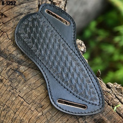 Black Fix Blade Knife Leather Sheath Cross Draw Handmade K Ives