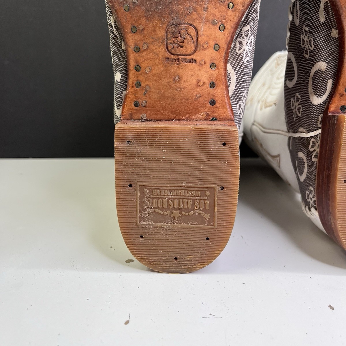 Cowboy Boots Los Altos 6X Cognac Ostrich Fashion Western Boots Mens US 7 EE $370 Original Ostrich Boots Wide Square Rodeo Toe Texas Color  main image 4