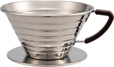 Carita Kalita Stainless Steel Coffee Dripper Wave Series - 2-4 People, 185S, ...
