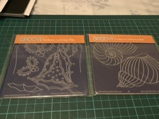 NOWE 2 x GROOVI PERGAMINOWE TALERZE DO WYTŁACZANIA Z MUSZLAMI I MOTYWAMI KWIATOWYMI