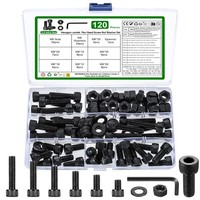 M6 Schrauben Set 120 Stk, Zylinderschrauben, Sechskantschrauben, Muttern,
