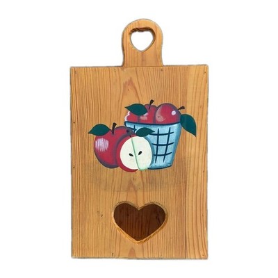 Wooden Heart Apple Box Plastic Bags Wall Decor 1997 ABC Distributing Inc Country