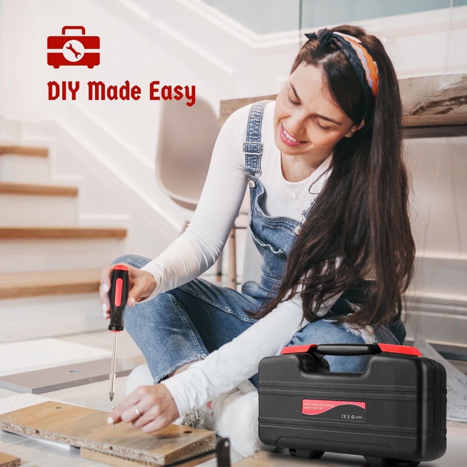 39 Piece Hand Tool Kits with Case - Compact Tool Kit for Handyman, Homeowners...