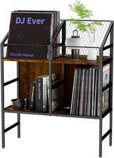 200 LP Vinyl Record Storage Holder Rack Wooden Display Table For Album Books