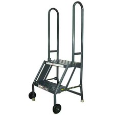 Tri-Arc Kdmf102166 44 In H Steel Tilt And Roll Ladder, 2 Steps, 300 Lb Load