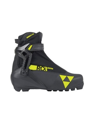 Fischer RC3 Skate Men's Cross Country Ski Boots, Black/Yellow, M42 MY25